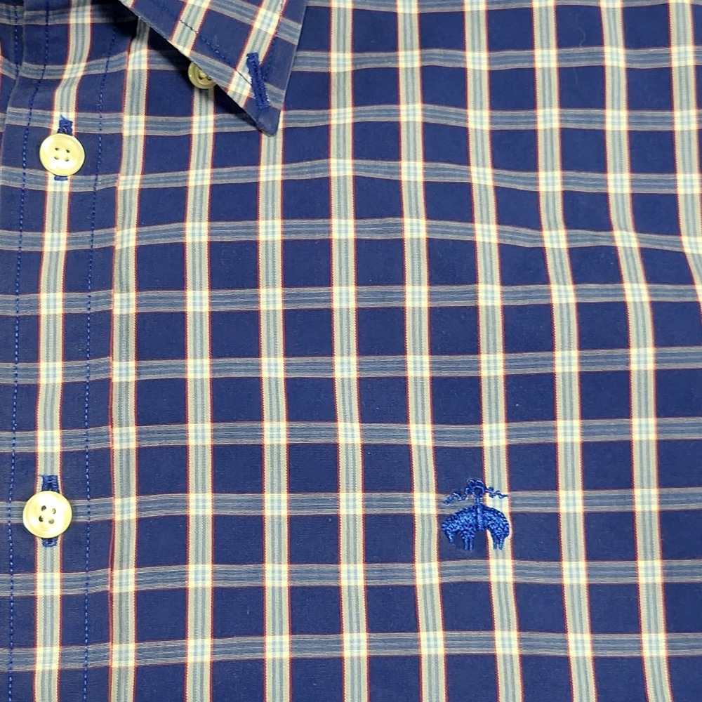 Men's Brooks Brothers Regent Shirt XL Blue Button Down Puckerware Plaid Checker - Picture 5 of 16